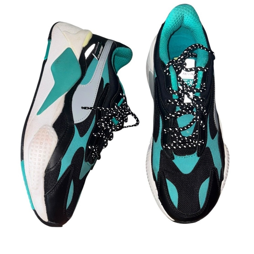 Mercedes AMG Petronas Puma Collab Sneakers Black and‎ Teal Green sz 8.5 Mens